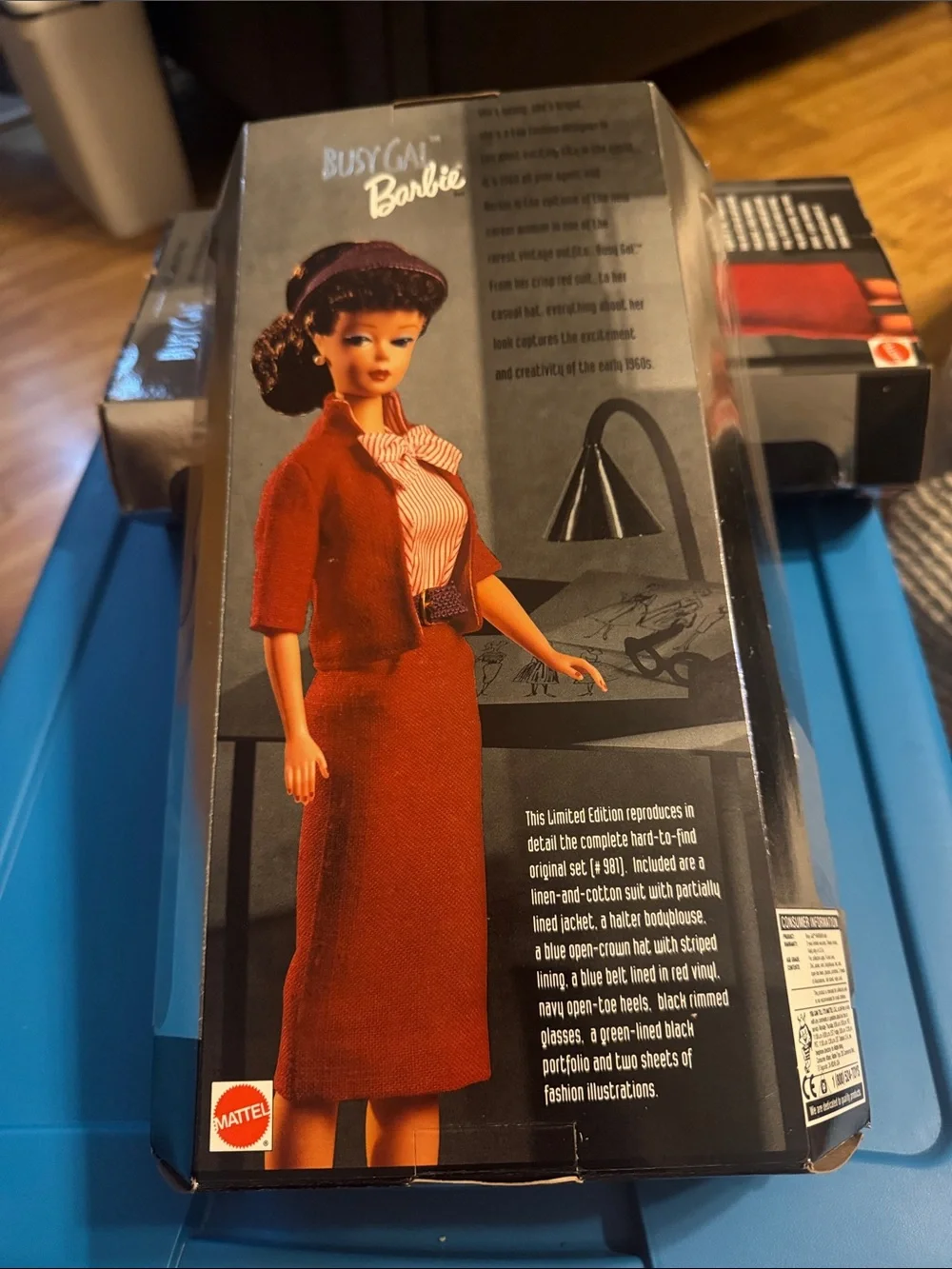 Barbie Busy Gal Fashion Designer Doll in Red Outfit with Black Accessories